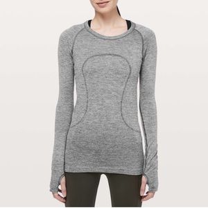 lululemon swiftly tech long sleeve || grey silver